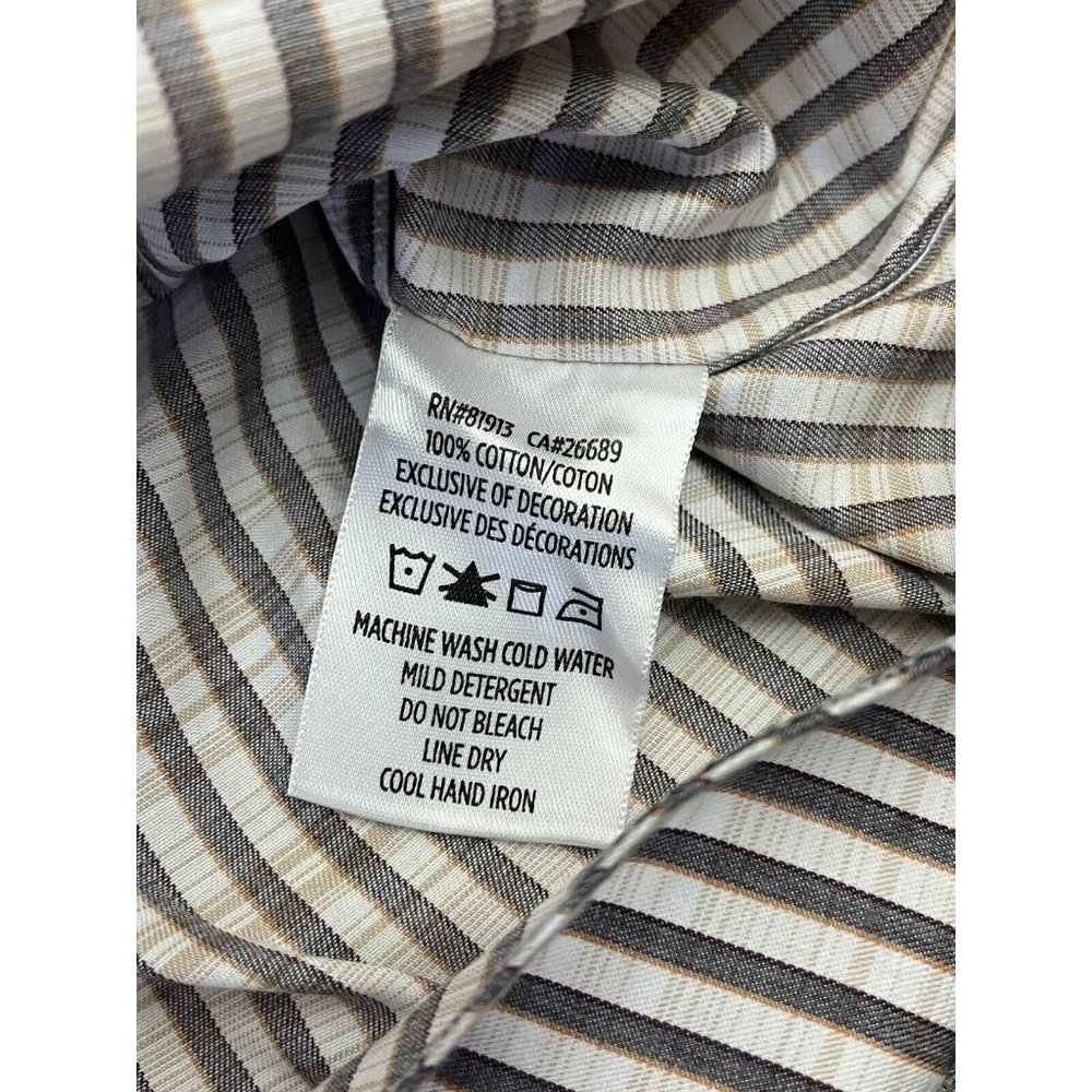 Robert Graham Shirt Men's Large Striped Button Up Classic Fit Flip Cuff 3D - Picture 6 of 11